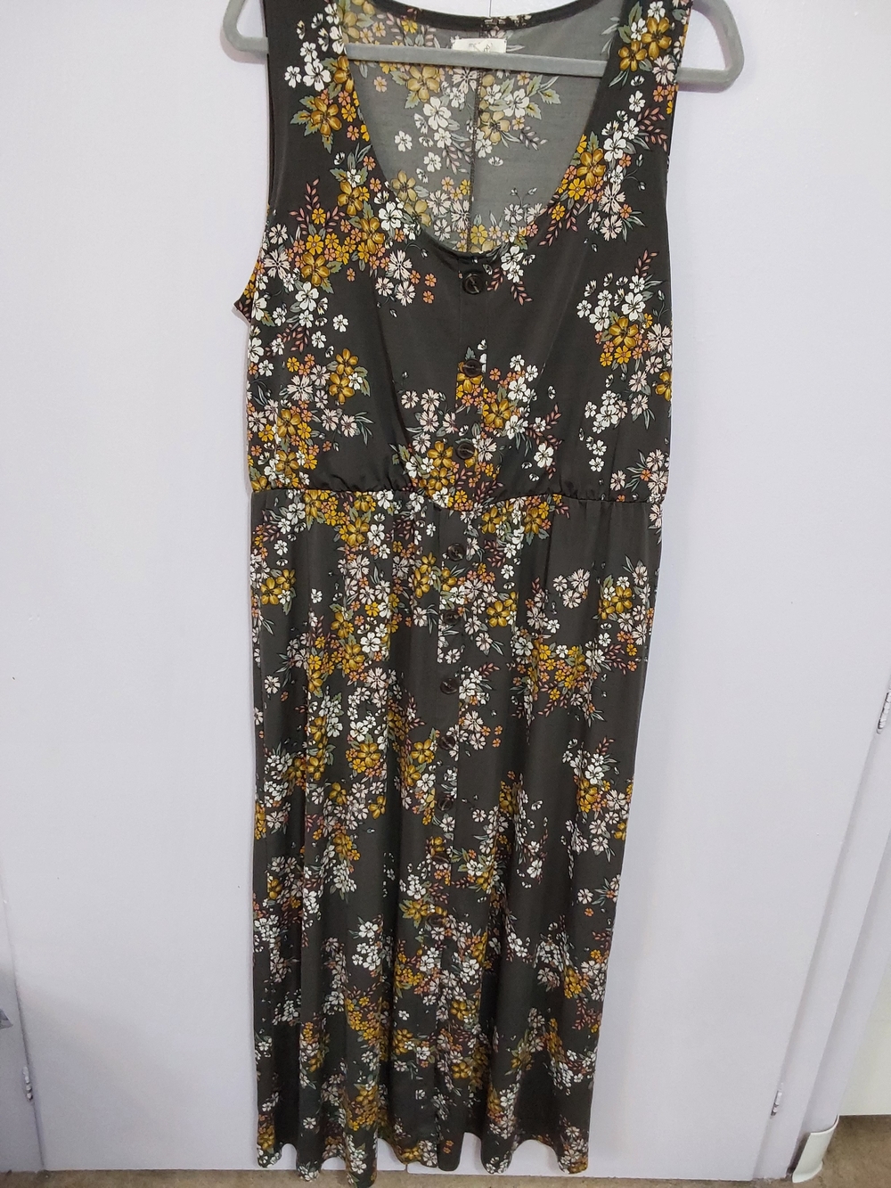 Maurices Olive Green Floral Maxi Dress